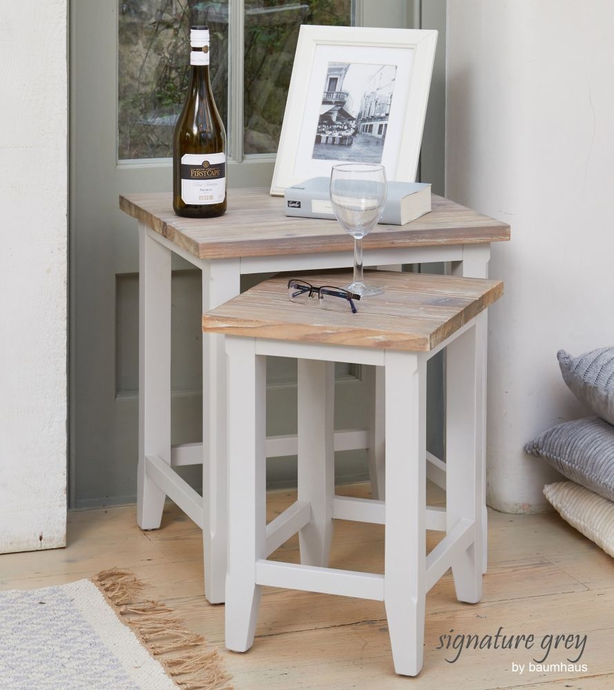 Product photograph of Signature Grey Painted Nest Of Tables from Choice Furniture Superstore.