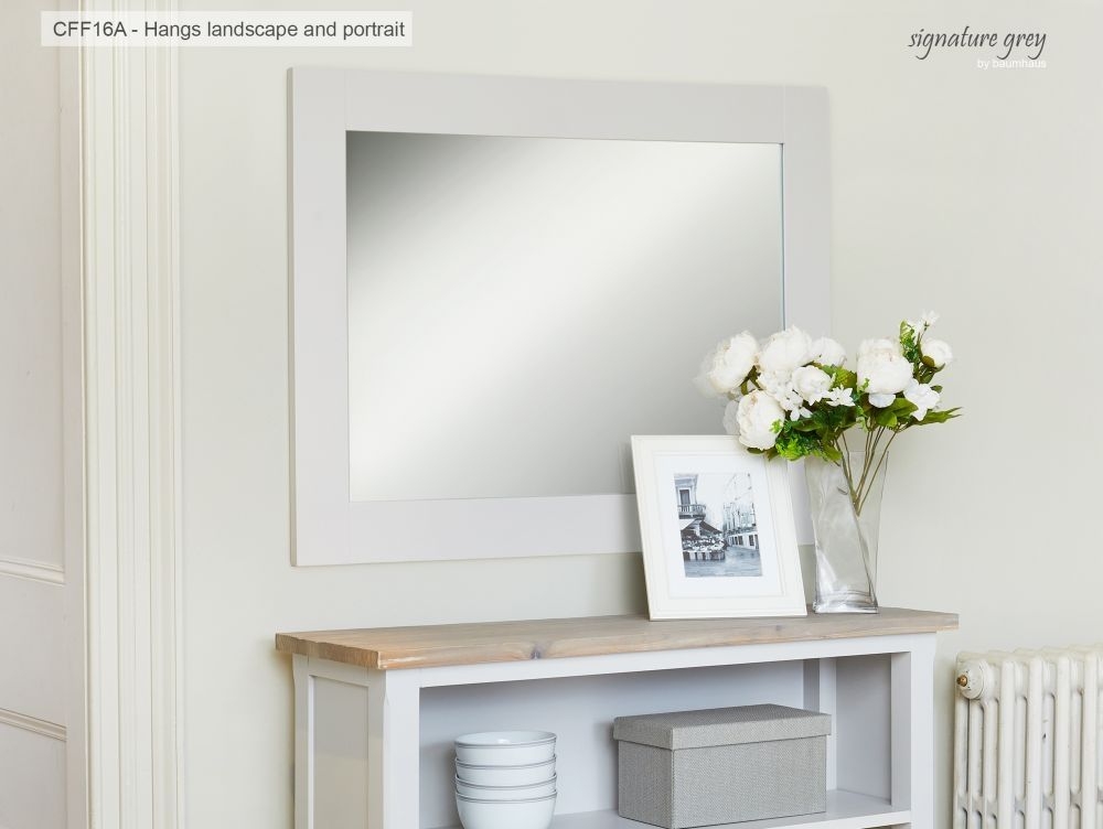 Product photograph of Signature Grey Painted Rectangular Mirror - 81cm-111cm from Choice Furniture Superstore.