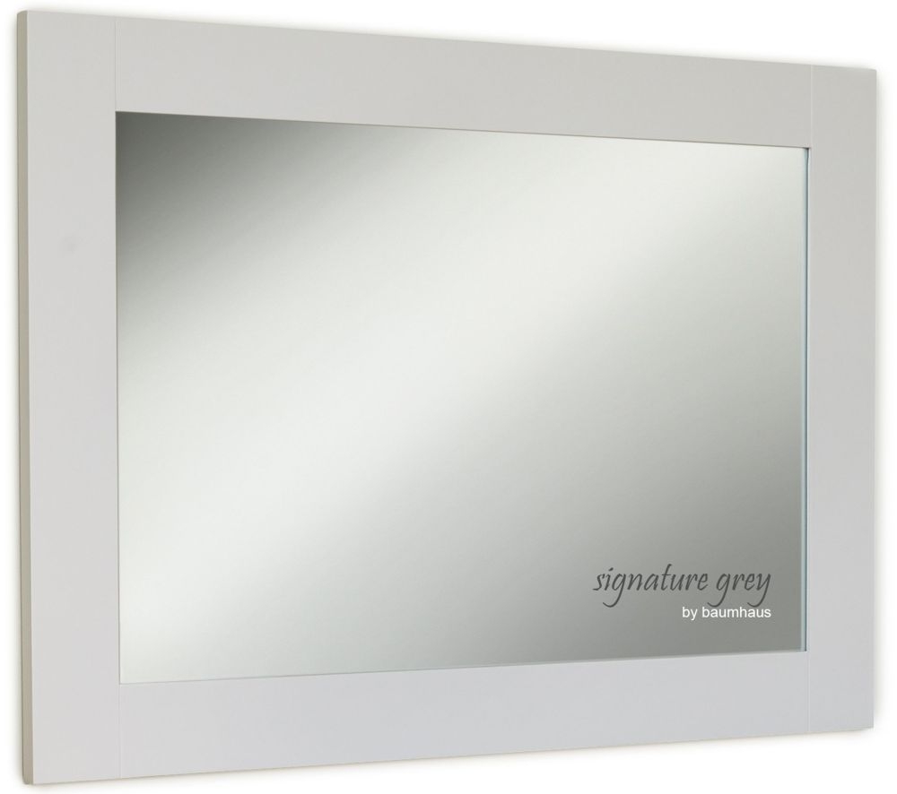 Product photograph of Signature Grey Painted Rectangular Mirror - 81cm-111cm from Choice Furniture Superstore.