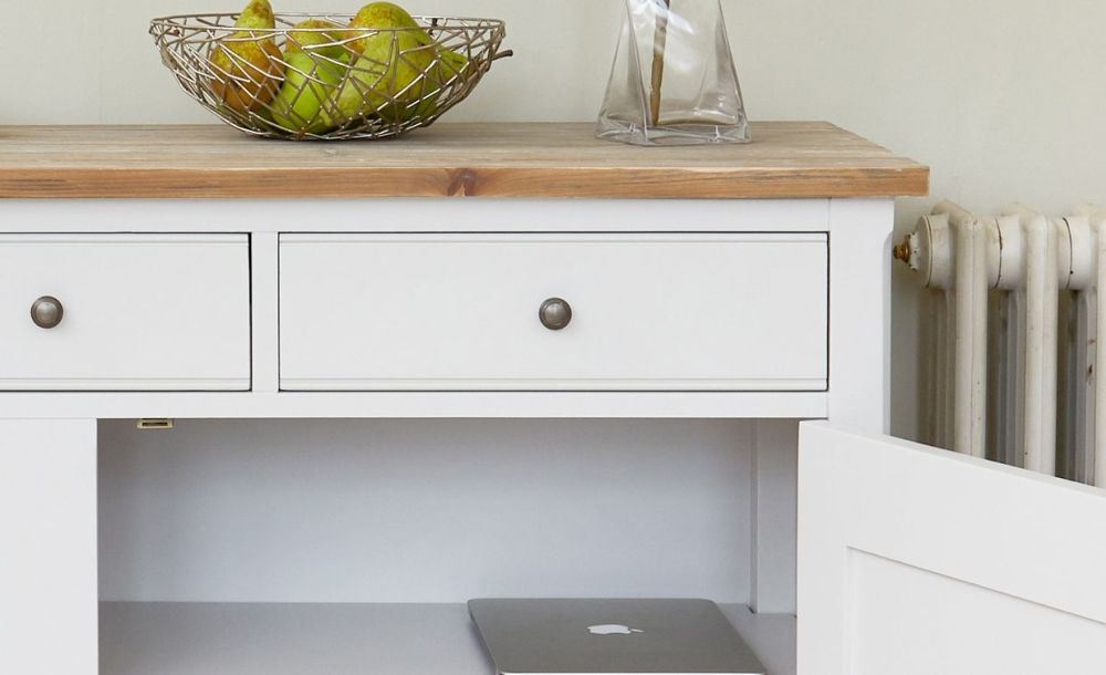 Product photograph of Signature Grey Painted 2 Door 3 Drawer Sideboard from Choice Furniture Superstore.
