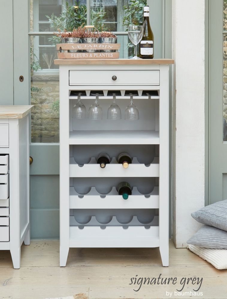 Product photograph of Signature Grey Painted Wine Rack from Choice Furniture Superstore.