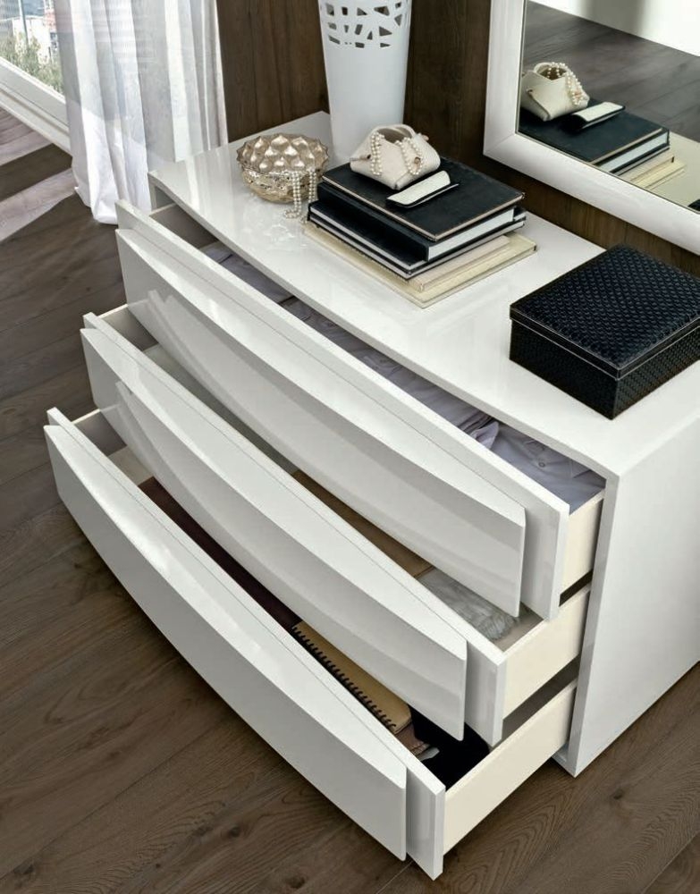 Product photograph of Camel Dama Bianca Night White Italian Dresser from Choice Furniture Superstore.