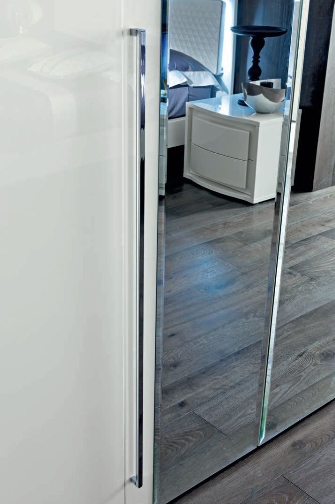 Product photograph of Camel Dama Bianca Night White Italian Mirror Wardrobe from Choice Furniture Superstore.