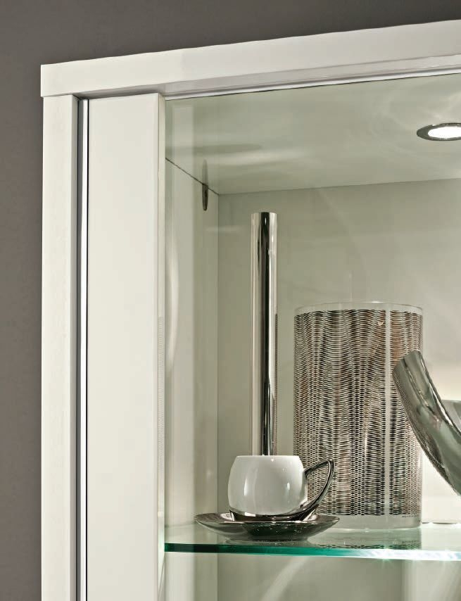 Product photograph of Modum Roma White Italian Glamuor 1 Door Vitrine from Choice Furniture Superstore.
