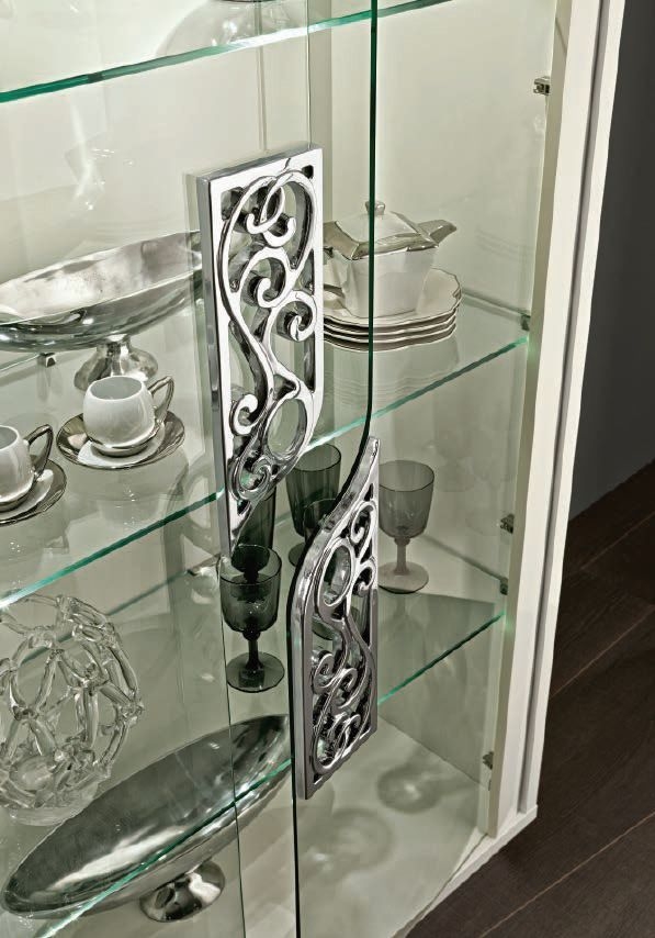 Product photograph of Camel Roma Day White Glamuor Italian Large Glass Cabinet from Choice Furniture Superstore.