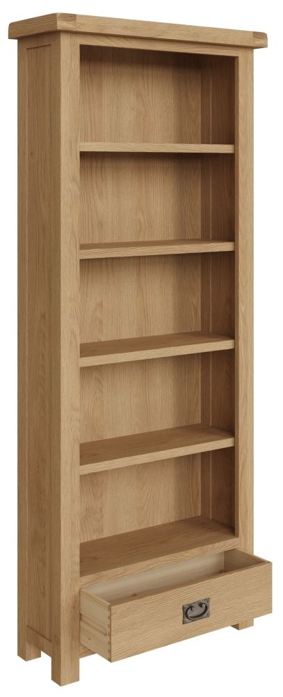 Product photograph of Tucson Oak 1 Drawer Bookcase from Choice Furniture Superstore.