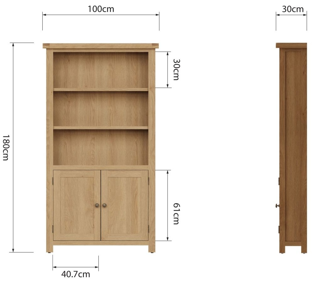 Tucson Oak 2 Door Bookcase CFS Furniture UK