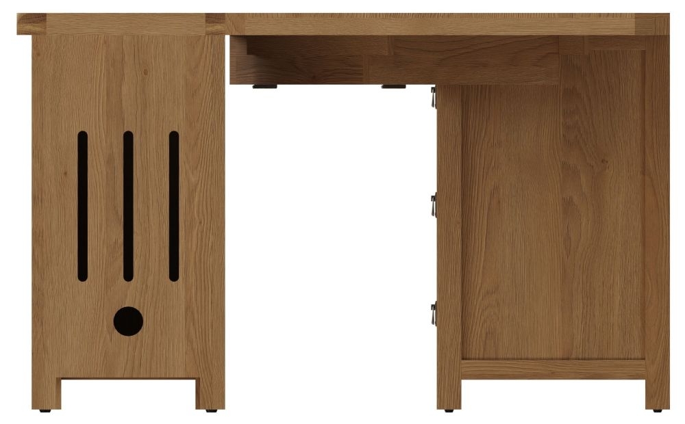 Tucson Oak 1 Door 3 Drawer Corner Computer Desk CFS Furniture UK