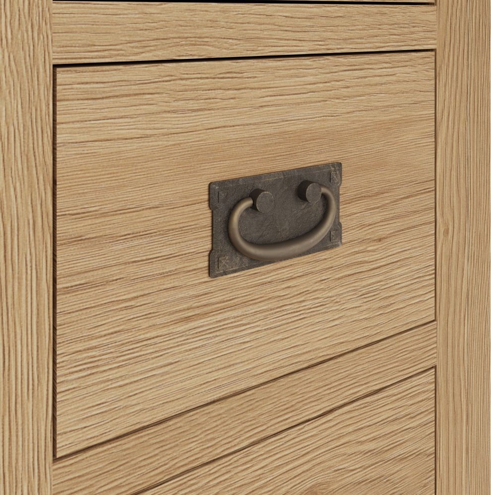 Tucson Oak 1 Door 3 Drawer Corner Computer Desk CFS Furniture UK