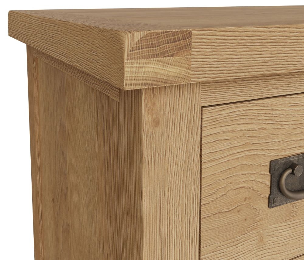 Tucson Oak 1 Door 3 Drawer Corner Computer Desk CFS Furniture UK