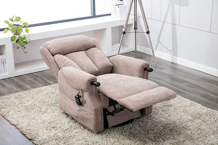 Product photograph of Gfa Denmark Riser Recliner Chair - Brushstroke Mocha Fabric from Choice Furniture Superstore.