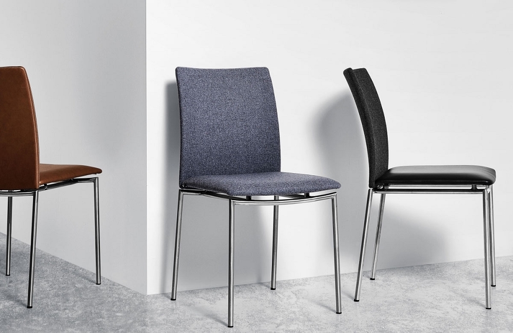 Product photograph of Skovby Sm48 Steel Brushed Dining Chair from Choice Furniture Superstore.