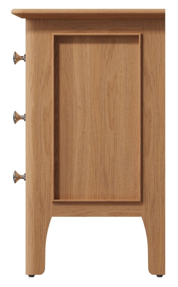 Appleby Oak 3 Drawer Narrow Bedside Cabinet