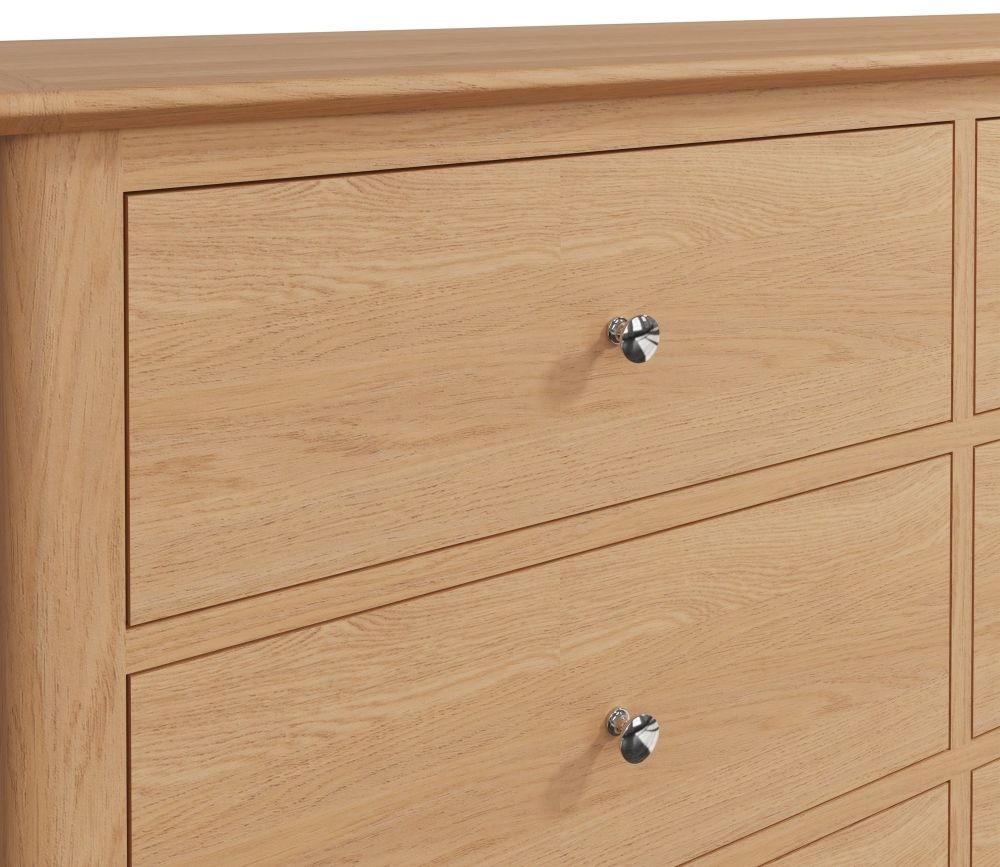 Product photograph of Appleby Oak 6 Drawer Chest from Choice Furniture Superstore.