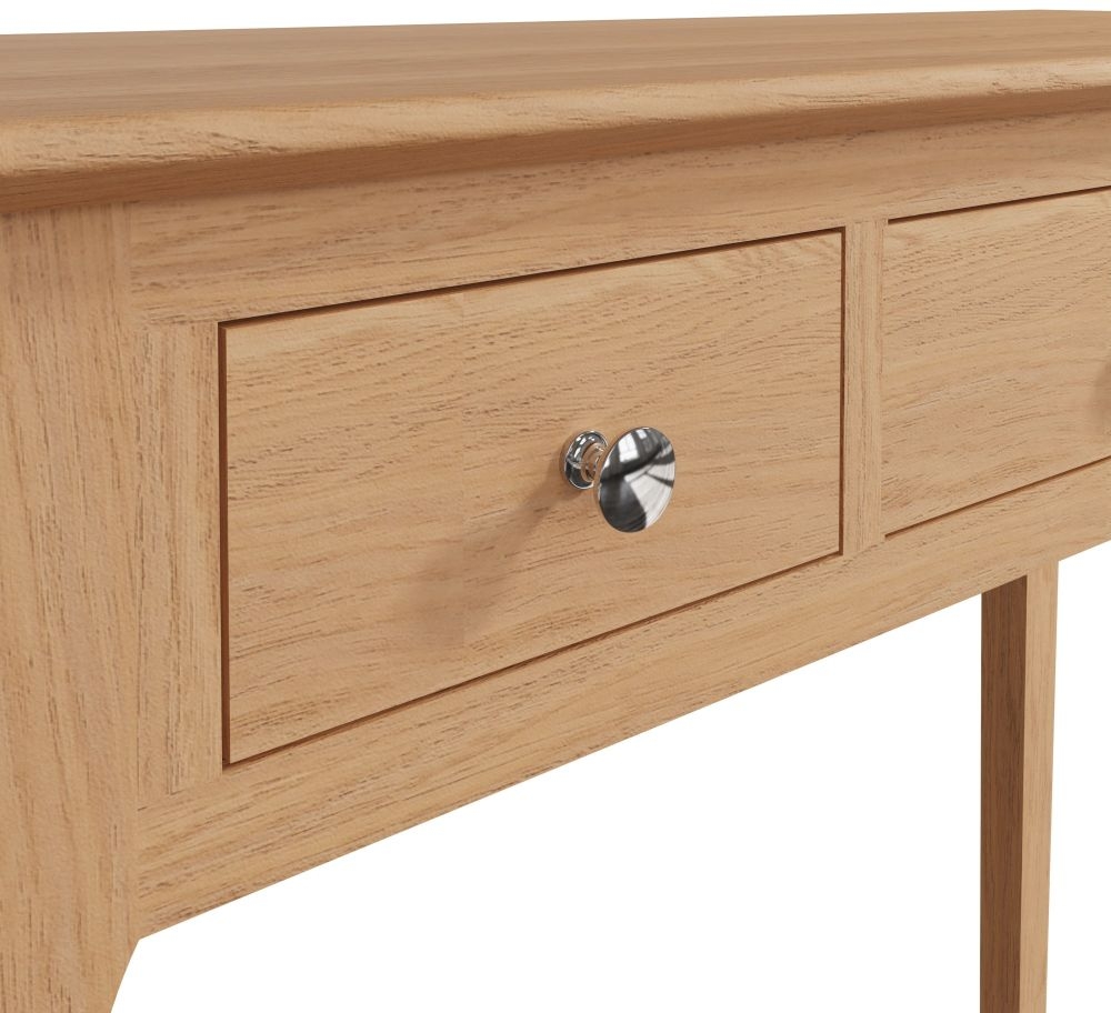Product photograph of Appleby Oak 3 Drawer Dressing Table from Choice Furniture Superstore.