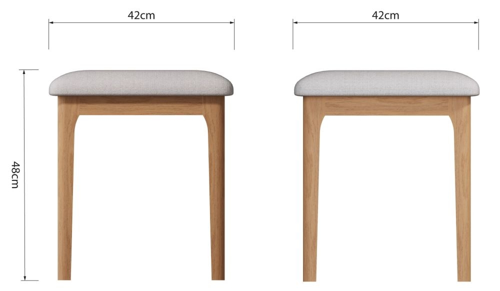 Product photograph of Appleby Oak Bedroom Stool from Choice Furniture Superstore.