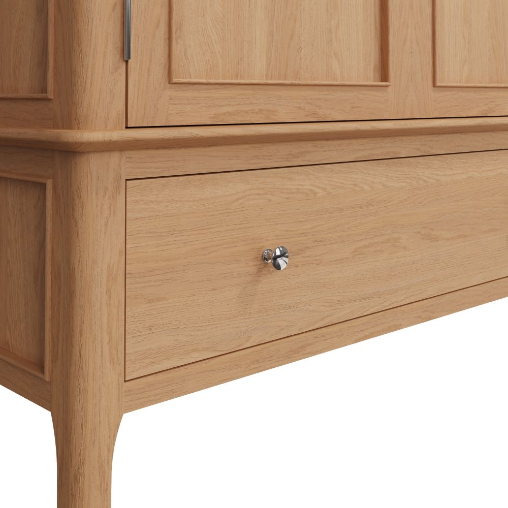 Product photograph of Appleby Oak 2 Door 1 Drawer Wardrobe from Choice Furniture Superstore.