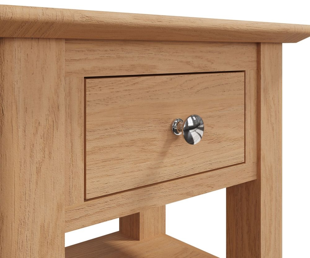 Product photograph of Appleby Oak 1 Drawer Side Table from Choice Furniture Superstore.
