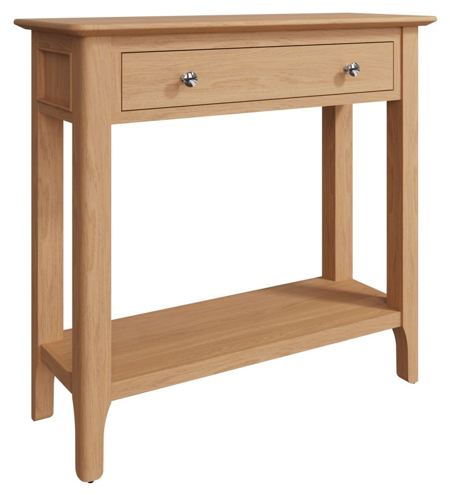 Product photograph of Appleby Oak 1 Drawer Console Table from Choice Furniture Superstore.