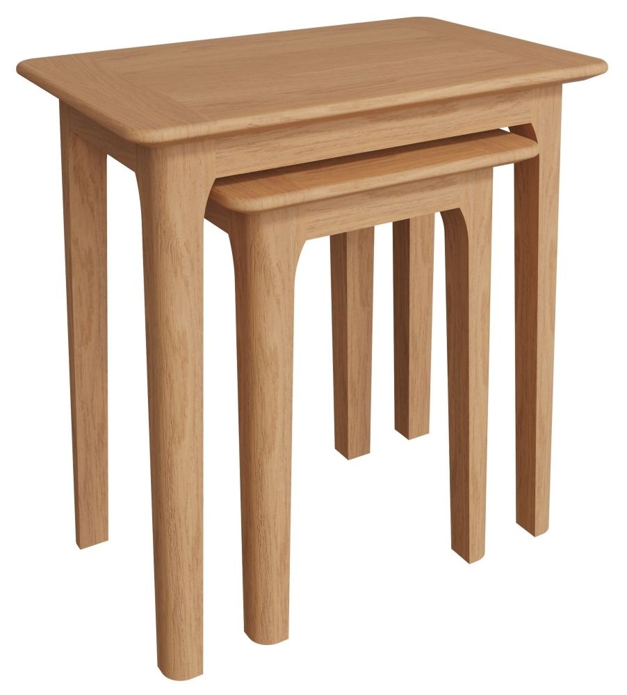 Product photograph of Appleby Oak Nest Of 2 Tables from Choice Furniture Superstore.