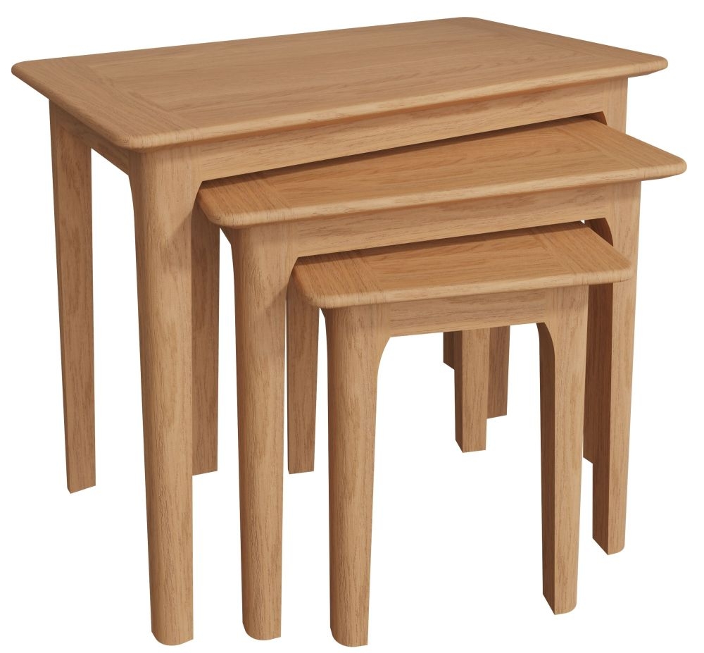 Product photograph of Appleby Oak Nest Of 3 Tables from Choice Furniture Superstore.