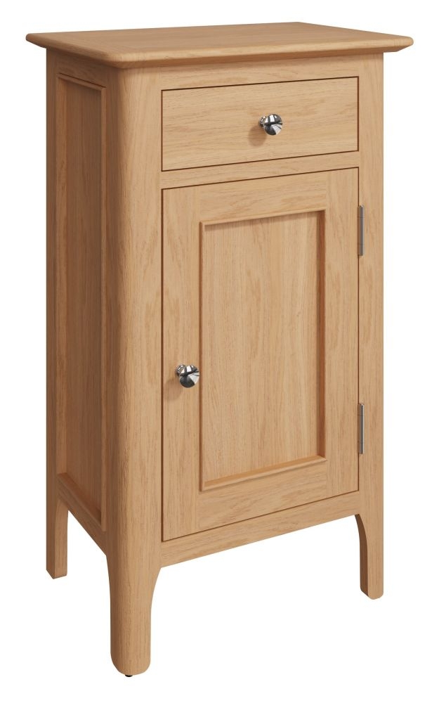 Product photograph of Appleby Oak 1 Door 1 Drawer Small Cupboard from Choice Furniture Superstore.