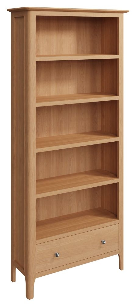 Product photograph of Appleby Oak 1 Drawer Bookcase from Choice Furniture Superstore.