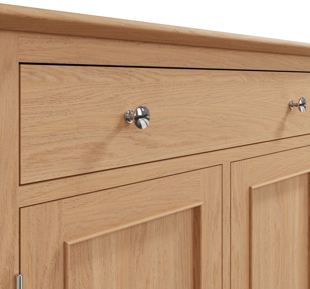 Product photograph of Appleby Oak 2 Door 1 Drawer Sideboard from Choice Furniture Superstore.