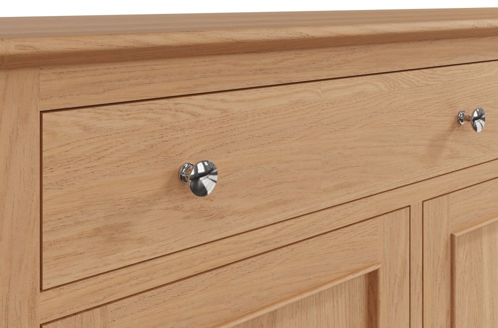 Product photograph of Appleby Oak 3 Door 2 Drawer Medium Sideboard from Choice Furniture Superstore.