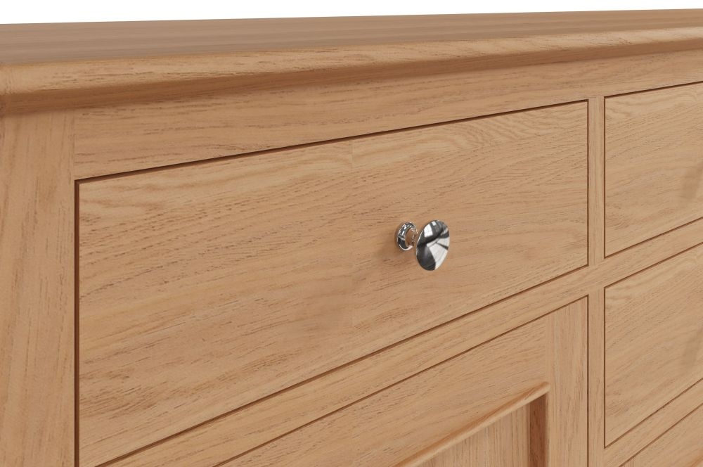 Product photograph of Appleby Oak 4 Door 6 Drawer Sideboard from Choice Furniture Superstore.