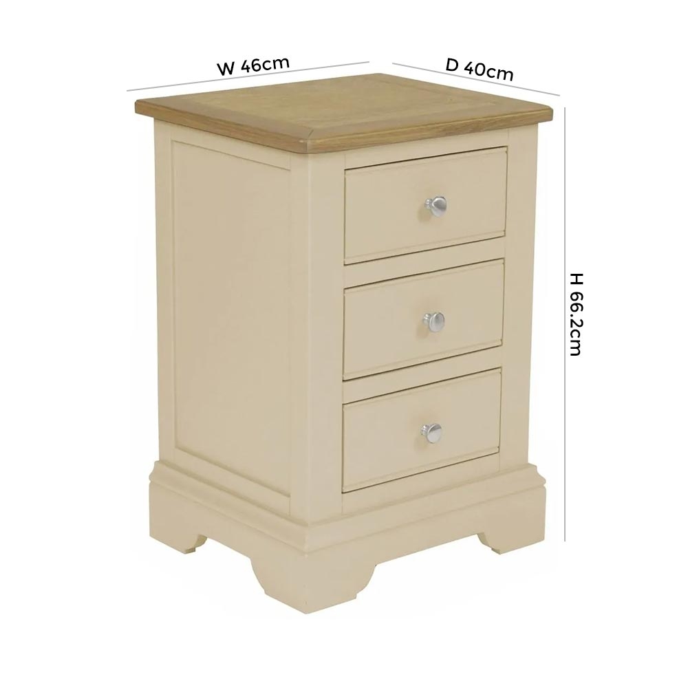 Product photograph of Harmony Cobblestone Painted 3 Drawer Bedside Cabinet from Choice Furniture Superstore.
