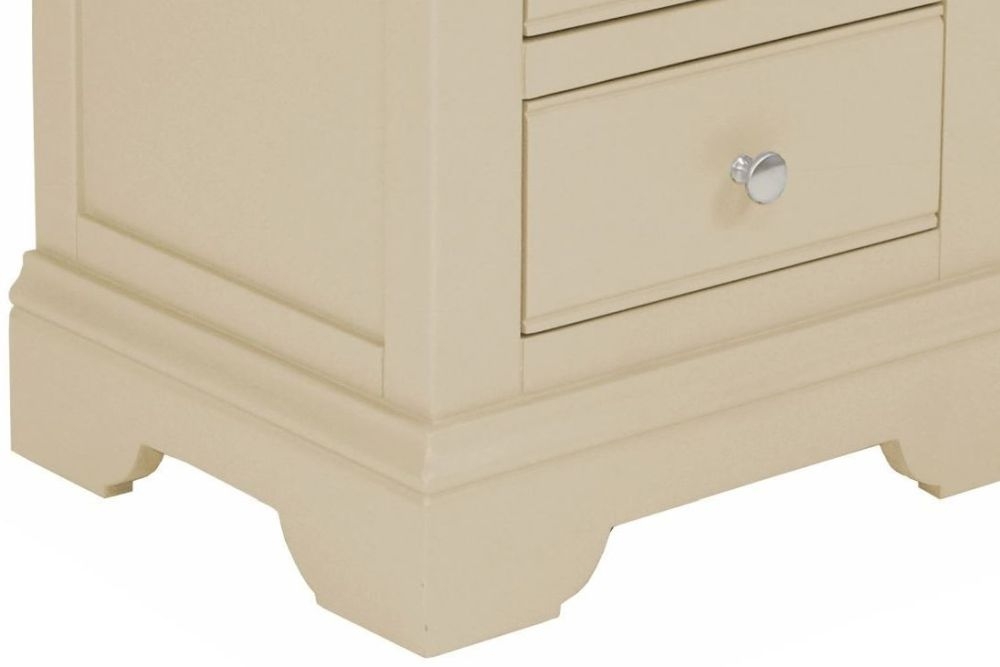 Product photograph of Harmony Cobblestone Painted 3 Drawer Bedside Cabinet from Choice Furniture Superstore.