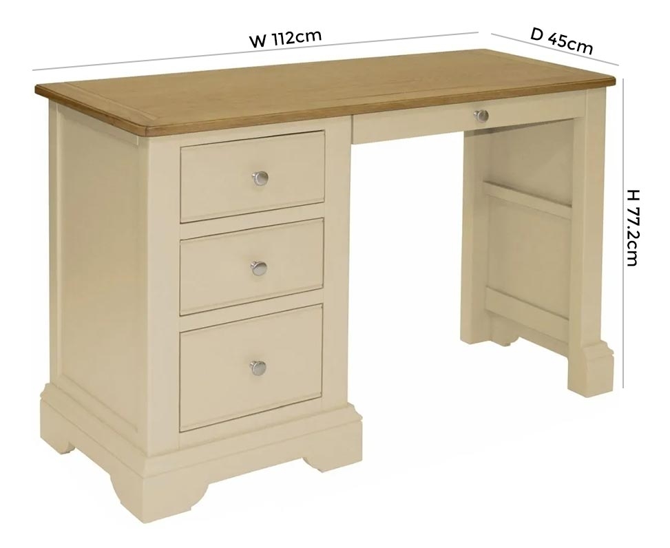 Product photograph of Harmony Cobblestone Painted Pedestal Dressing Table from Choice Furniture Superstore.