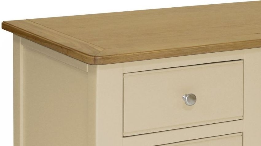 Product photograph of Harmony Cobblestone Painted Pedestal Dressing Table from Choice Furniture Superstore.