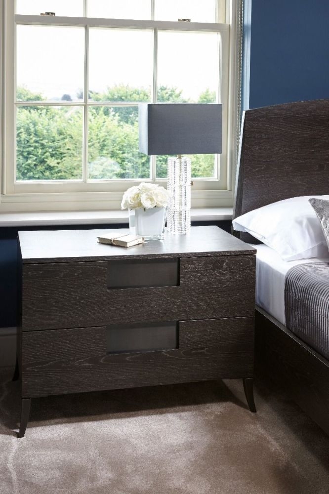 Product photograph of Fitzroy Charcoal 2 Drawer Bedside Cabinet from Choice Furniture Superstore.