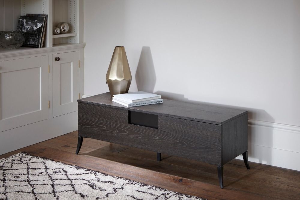 Product photograph of Gillmore Space Fitzroy Charcoal 1 Drawer Single Length Media Unit from Choice Furniture Superstore.