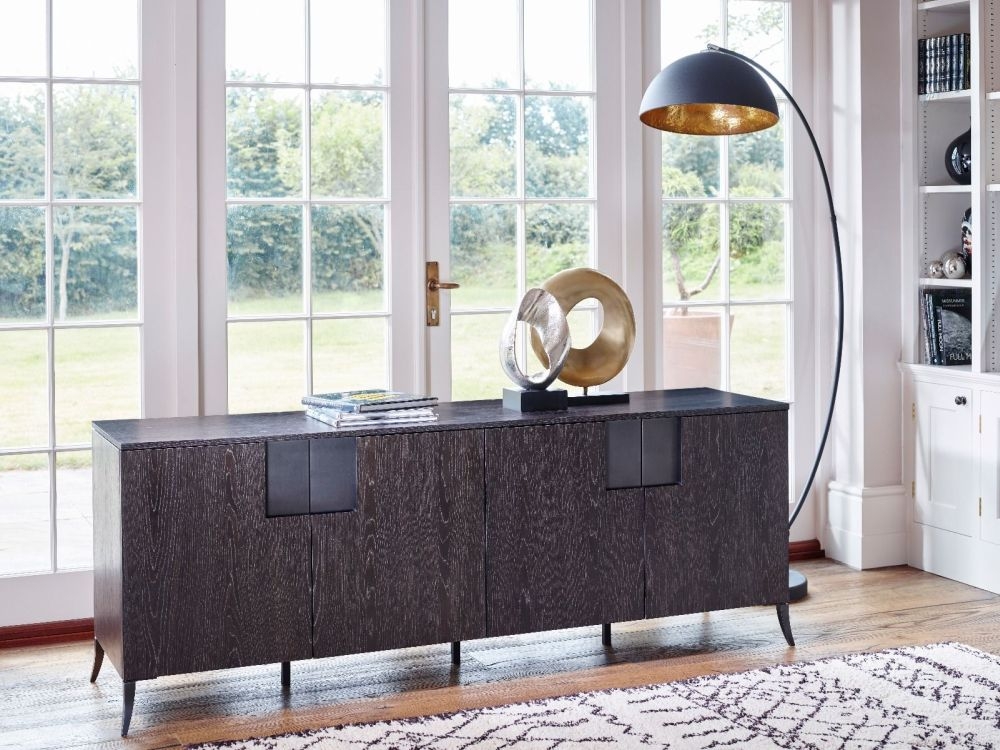 Product photograph of Fitzroy Charcoal 4 Door Extra Large Sideboard from Choice Furniture Superstore.