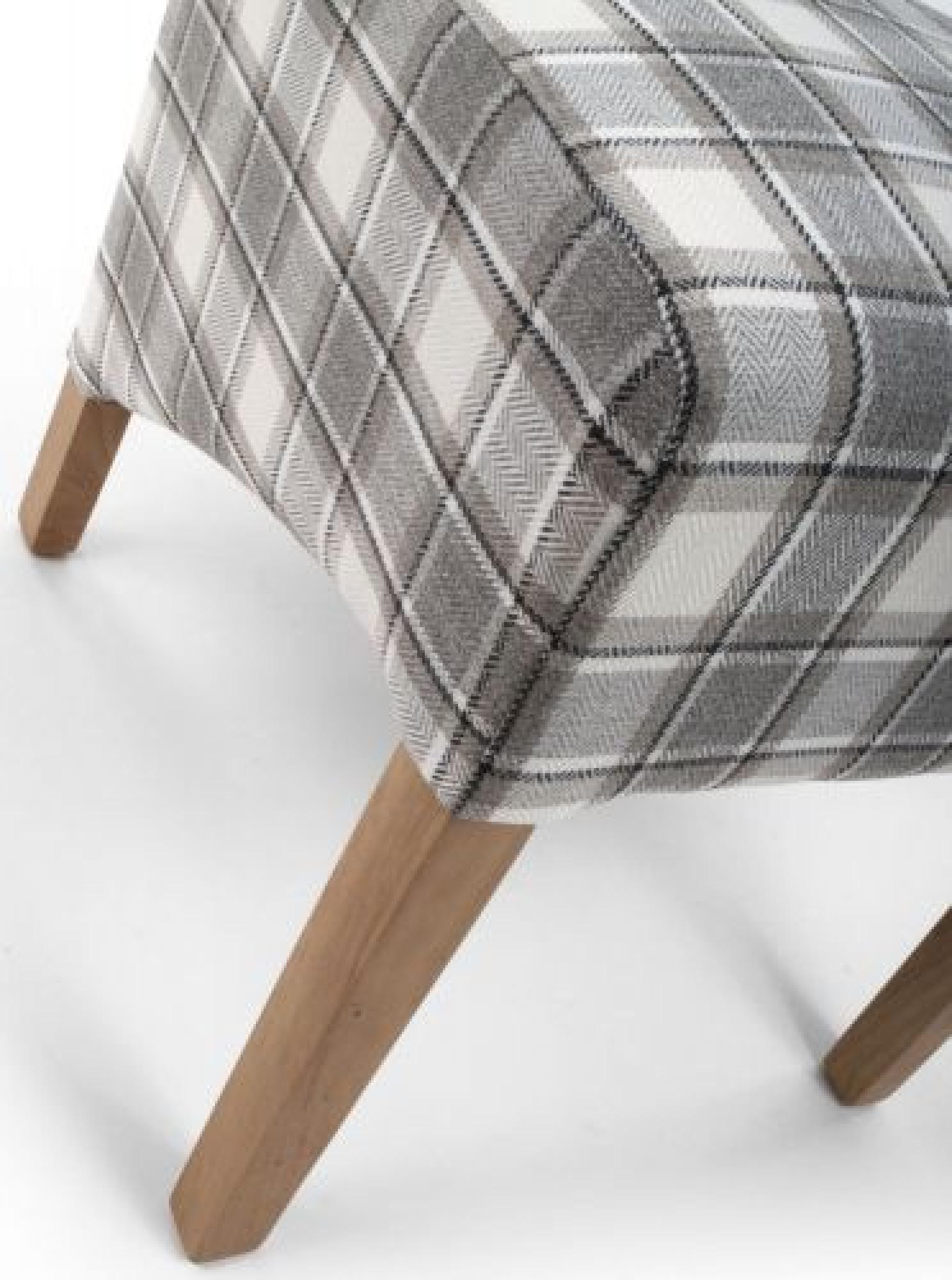 Product photograph of Set Of 2 Krista Herringbone Check Cappuccino Roll Back Dining Chair from Choice Furniture Superstore.